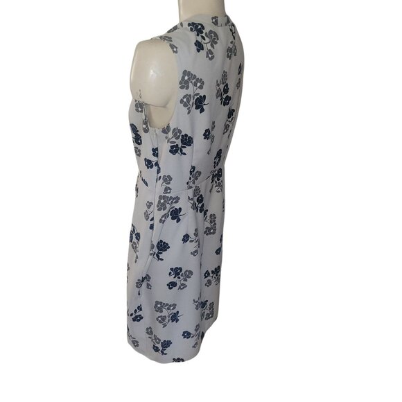 Banana Republic Womens Floral Sleeveless Wrap Dress Size 6 White & Navy Polyeste - Picture 4 of 7